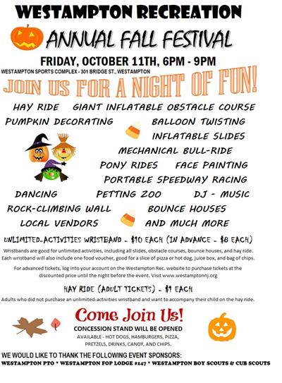 Westampton Township Recreation: Halloween Fall Festival - 2019