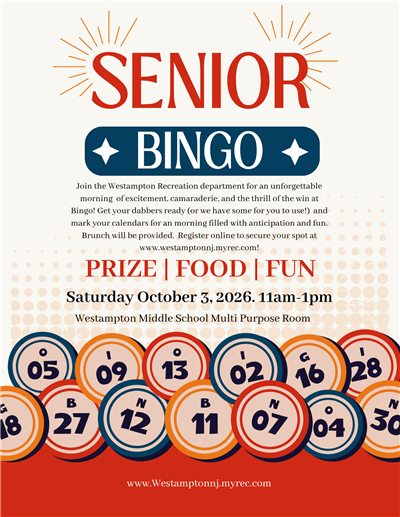 Senior Bingo Fall 2026